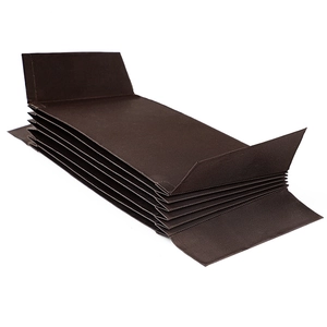 Brown accordion card holder insert with 260 slots and textured mesh lining