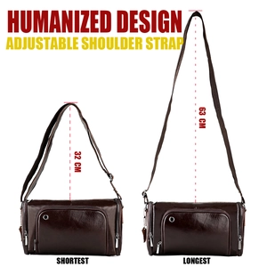 Détail de la bandoulière réglable pour sac en cuir allant de 32cm jusqu'à 63cm