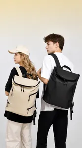 Waterproof large-capacity backpack with multiple compartments and fold-over top cover