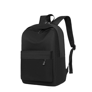 Minimalist black Oxford fabric backpack with large capacity and durable padded shoulder straps