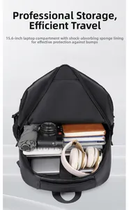 Detalle del compartimento para portátil de 15,6 pulgadas con acolchado antigolpes en la mochila