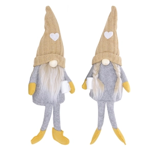 Scandinavian coffee-themed gnomes with knitted hats and long legs for home decor