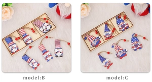 Détails des suspensions en bois pour la fête de l'indépendance avec motifs de gnomes USA