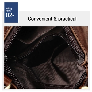 Detailed macro view of the brown leather bag interior with smooth zipper and fabric lining