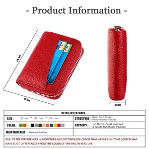 Guida alle taglie del portacarte in pelle con misure 115x85x27 mm e 12 scomparti card