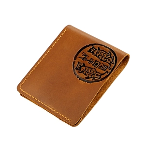 Retro crazy horse leather wallet for men and women featuring a twin fish embossed design