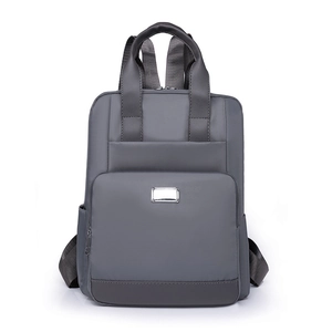 Sac à dos polyvalent en nylon gris foncé grande capacité pour voyages et loisirs