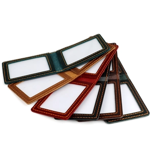 Handmade crazy horse leather driver's license holder set in six assorted vintage colors
