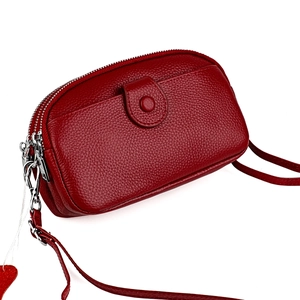 Sac Bandoulière en Cuir Véritable pour Femmes Première Couche de Cuir de Vachette Sac de Téléphone Portable Avec Protection RFID