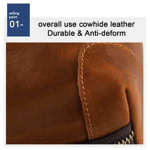 Detail view of durable cowhide leather stitching and zipper on vintage brown clutch bag
