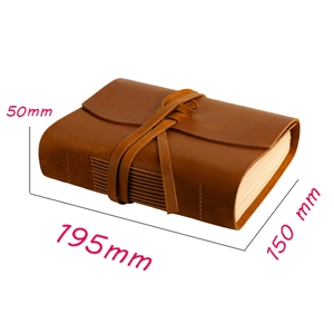 Vintage Handmade Crazy Horse Leather Notebook Cowhide Travel Journal Strap Closure Thick Paper Business Office Diary Book