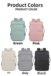 Business laptop backpack available in five colors: green, pink, beige, grey, and black