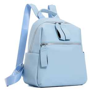 Sac à Dos Femme Mode en Cuir PU Grain Litchi Grande Capacité Sac de Voyage Décontracté avec Matériel en Argent