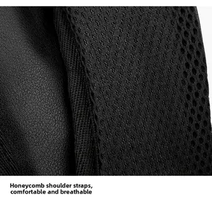 Vue macro des bretelles en maille nid d'abeille pour un transport respirant et confortable