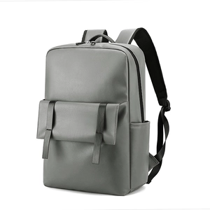 Sac à Dos Ordinateur Business Grande Capacité en Cuir PU Minimaliste Bagage de Voyage Urbain pour Ordinateur 15.6 Pouces