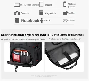 Detail view of internal shockproof laptop compartment and functional organizer pockets