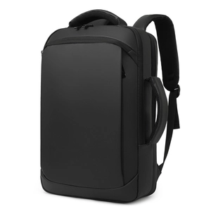 Waterproof business laptop backpack with breathable straps and dual carry handles in black