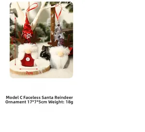 Detailed size view of Christmas gnome ornaments with reindeer antlers and dimensions