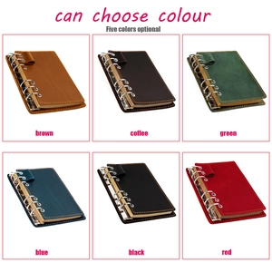 Vue détaillée des couvertures de carnet en cuir Crazy Horse en six couleurs vintage