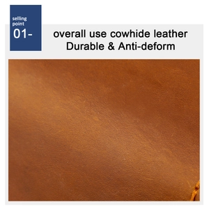 Close-up of durable cowhide leather texture showing natural grain and anti-deform surface