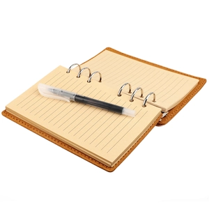 Carnet vintage en cuir crazy horse avec classeur métallique et stylo