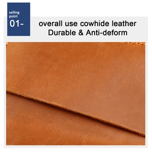 Macro shot of crazy horse cowhide leather texture and durable thickness of the wallet