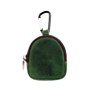 Vintage Genuine Cowhide Leather Coin Purse With Carabiner RFID Protection Zipper Small Wallet Earphone Storage Case For Men Women