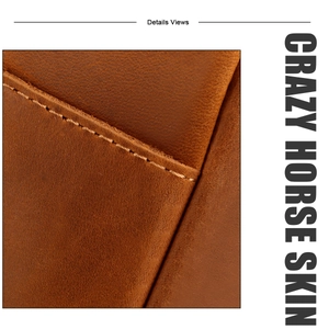 Macro-opname van Crazy Horse leer met gele stiksels en natuurlijke textuur