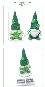 Dimensions détaillées du gnome de la Saint-Patrick montrant une taille de 21x10x6 cm