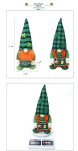 Detailed view of Saint Patrick's Day gnomes with dimensions 27x10x8 cm and weight scale