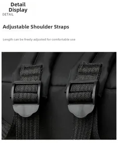 Close-up of adjustable backpack shoulder straps with durable plastic buckles and neat stitching