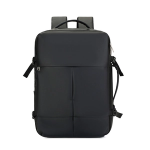 Waterproof business travel backpack with large capacity and USB port in black finish