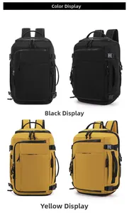 Dual-color display of black and yellow waterproof travel backpacks with side handles