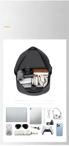 Detailed internal view showing large capacity for 15-inch laptop and digital accessories