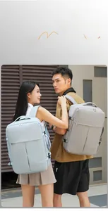 Detail view of large capacity waterproof travel backpacks for men and women with side buckles