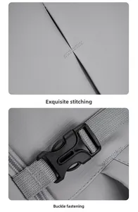 Detail of high-strength ripstop fabric with reinforced Z-stitching and durable plastic buckle