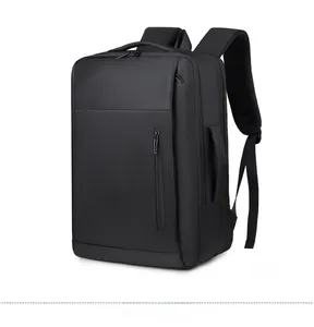 Detailed side view of water-resistant business backpack with side handle and sleek texture