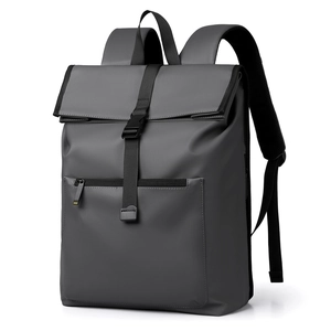 Minimalist dark grey large capacity business commute backpack with waterproof coating