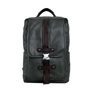 Vintage PU Leather Backpack Large Capacity Laptop Compartment Business Casual School Bag For Men Retro Trendy Bag
