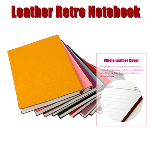 Détail des carnets A5 en cuir véritable coloré avec pages intérieures rechargeables