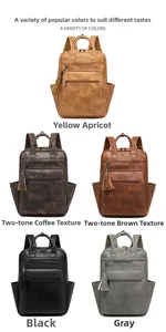 Multiple colors of vintage style PU leather backpacks with elegant tassel ornaments