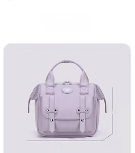 Detailed size specifications for the purple mummy bag with labeled 25x22x16cm dimensions