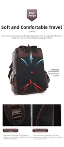 Detail of ergonomic breathable mesh back and 7cm widened shoulder straps on business backpack