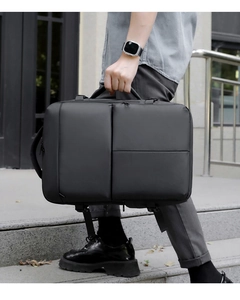 Business travel backpack featuring waterproof matte fabric and dual-handle design