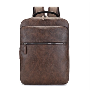 Men Business Backpack Vintage PU Leather Laptop Bag Large Capacity Water Resistant Casual Rucksack For Computer Travel Office