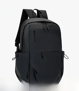 Side view of large capacity waterproof business backpack with breathable shoulder straps