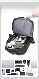 Detailed view of the large opening main compartment showing organized internal storage space