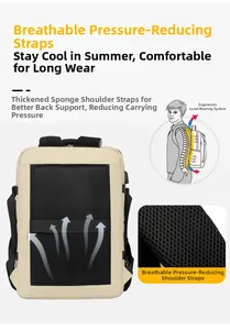 Détail du panneau dorsal respirant et des bretelles ergonomiques rembourrées de sac