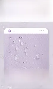 Macro detail of high-density lavender waterproof twill fabric with clear water droplets