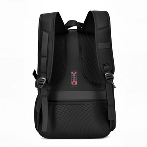Ergonomic breathable mesh back and Airflow system on black large travel backpack